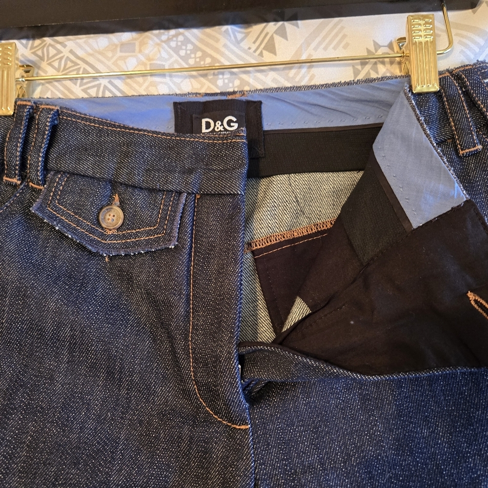 Dolce & Gabanna Rare Vintage Velvet Split Rise Bell bottom Jeans - Picture 8 of 14